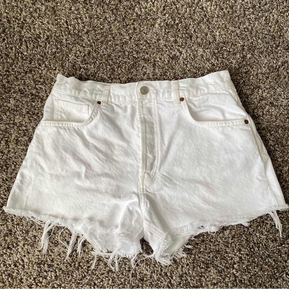 Reformation Charlie High Rise Raw Hem Jean Short